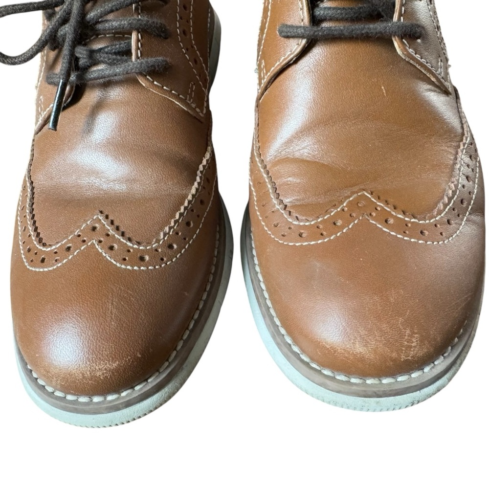 Johnston & Murphy Classic Brown Leather Boy's Brogues Sz 1 Little Kid - Picture 4 of 10